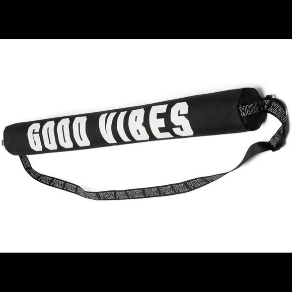 Victoria Secret 6 Can Cooler Beach Shoulder Sling Tote Cooler Bag "GOOD VIBES" - Picture 1 of 5